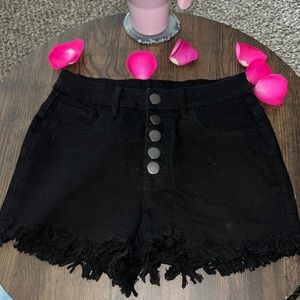 Button up black shorts